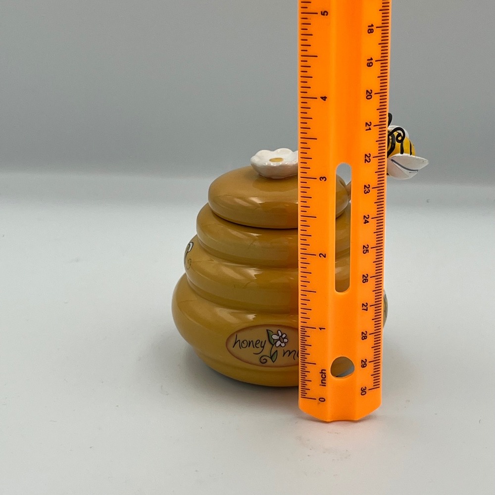 Honey Miel Cute Bee Hive Jar with Lid and Dipper Spoon Novelty Kitchen Decor - Picture 8 of 9
